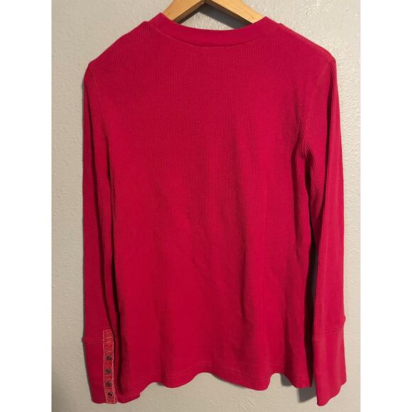 Sundance Pullover Womens Medium Thermal Knit Waffle Shirt Layering Long Sleeve - Picture 2 of 7